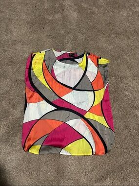 Multicolor Abstract Print Sleeveless Top